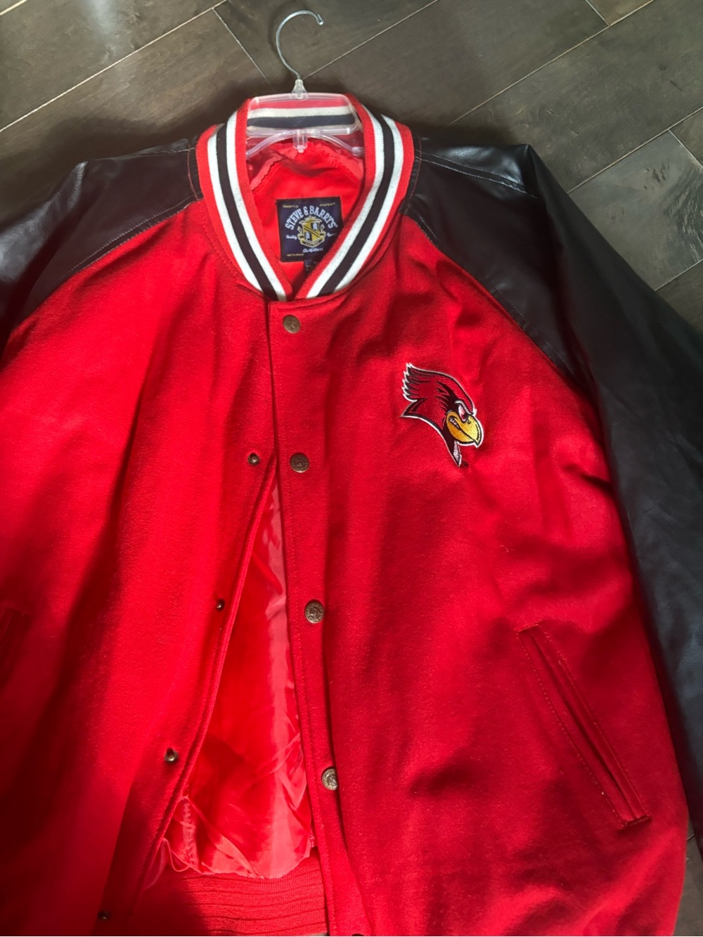 Illinois state Varsity-Style Men's Jacket with Black Sleeves szXL